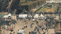 PARIS, FRANCE - OCTOBER 7, 2017. Crowded place near the Eiffel tower base and Champ de Mars