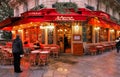 The famous brasserie Le Flore en l`Isle located near Notre Dame cathedral , Paris, France.