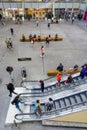 Patio and escalators of the Forum des Halles underground shopping mall in Paris