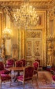 Interior of the apartments of Napoleon III in Louvre Museum in Paris, France with luxury baroque furnishings and stunning