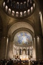 Interior of Basilica Sacre Coeur in Montmartre district of Paris, France Royalty Free Stock Photo