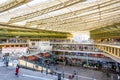 The patio of the Forum des Halles underground shopping mall covered by a glass canopy in Paris Royalty Free Stock Photo