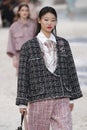 A model walks the runway during the Chanel show as part of the Paris Fashion Week Womenswear Spring/Summer 2019