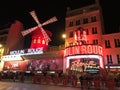 Paris Moulin Rouge lit at night Royalty Free Stock Photo