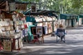 Parisian Bouquiniste display along a bank of the Seine river, Paris, France Royalty Free Stock Photo