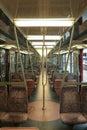 Inside of an empty Paris Transilien passenger car EMU Z6400 of the SNCF in paris Gare Saint Lazare station waiting for suburban Royalty Free Stock Photo