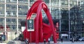 Red Sculpture By Alexander Calder In La Defense Paris France