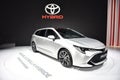 Paris, France - October 02, 2018: Toyota Corolla Hybrid Touring Sports at Paris Motor Show