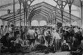 View of a market in Paris, 1869