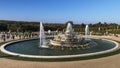 PARIS, FRANCE - OCTOBER, 15, 2017: wide angle shot of latona fountain at versailles in paris Royalty Free Stock Photo