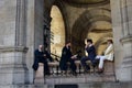 Paris, France. Opera Garnier, Palais Garnier. August 2018. Actors filming a period movie. Royalty Free Stock Photo
