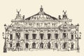 Paris, France, Palais Garnier (Paris opera house) vintage engraved illustration Royalty Free Stock Photo