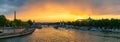 Paris France, panorama city skyline sunset at Seine River Royalty Free Stock Photo