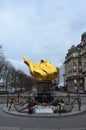 Paris, France 03.22.2017: Panoramic view of the flame of freedom.