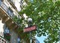 Parisian Metro sign at underground station. Paris, France. Royalty Free Stock Photo