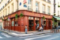 Paris France people drinking coffee on the terrace of a cafe restaurant during the Autumn Royalty Free Stock Photo