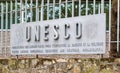 Paris, France - 07 25 2023 : plaque at the entrance of the Unesco offices in Paris