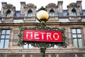 Paris, France - retro metro station sign Royalty Free Stock Photo