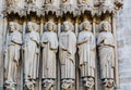 Sculptures on the Portal of the Last Judgment on the main western facade of the Cathedral of Notre Dame de Paris