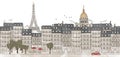 Paris, France - seamless banner of Paris's skyline