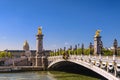 Paris France at Seine River with Pont Alexandre III bridge Royalty Free Stock Photo