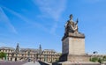 Paris - Seine Statue Louis Petitot on Pont du Carrouse Royalty Free Stock Photo