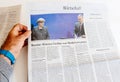 international press newspaper reporting about Angela Merkel election in Germany Royalty Free Stock Photo