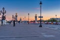 Paris, France - September 17, 2022: Beautiful Pont Alexandre III bridge over the Seine river at sunset, Paris. France Royalty Free Stock Photo