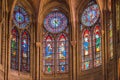 Stained glass windows of Notre-Dame de Paris Royalty Free Stock Photo