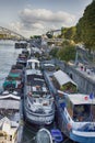 Paris abundance of moored houseboats residential barges