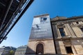 Chanel billboard on the scaffolding of the restoration work on the facade of the Paris Opera house