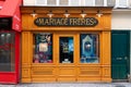 Exterior view of the Mariage FrÃ¨res boutique located rue Montorgueil in Paris, France Royalty Free Stock Photo