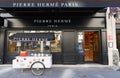 Exterior view of pastry shop of French famous pastry chef Pierre Herme in central Paris on Opera avenue.