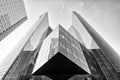 Paris, France - September 29, 2017: grey glass buildings. Tower building in La Defense. Building construction. City Royalty Free Stock Photo