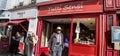 Ice cream shop on a street in the Montmartre district, in Paris Royalty Free Stock Photo