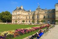 Main building of Paris Luxembourg Palace and Gardens in Summer in downtown of Paris, France Royalty Free Stock Photo