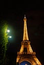 Paris, France - September 23, 2017: paris eiffel tower. Eiffel tower in artificial illumination. Traveling to france