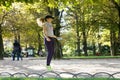 A nice parisian Girl jumps to the music