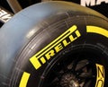 Pirelli race tyre in Paris Royalty Free Stock Photo