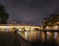 The Seine at night, Paris, France