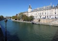 The Seine, Island of Cite, Quai des Orfevres In Paris Royalty Free Stock Photo