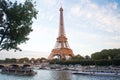 Paris, France - September 29, 2017: Seine river cruises and Eiffel tower. Boat rides. Waterside trips. Sightseeing tour Royalty Free Stock Photo