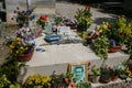 Sightseeing of Paris. Walking around old Paris. Tomb of famous people in Pere Lachaise Cemetery.