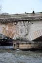 Paris, France 03.25.2017: Stone bridges over the river Seine in Paris Royalty Free Stock Photo