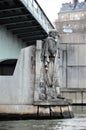 Paris, France 03.25.2017: Stone bridges over the river Seine in Paris Royalty Free Stock Photo