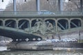 Paris, France 03.25.2017: Stone bridges over the river Seine in Paris Royalty Free Stock Photo