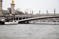 Paris, France 03.25.2017: Stone bridges over the river Seine in Paris Royalty Free Stock Photo