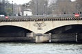 Paris, France 03.25.2017: Stone bridges over the river Seine in Paris Royalty Free Stock Photo