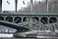 Paris, France 03.25.2017: Stone bridges over the river Seine in Paris Royalty Free Stock Photo