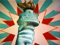 Street art statue of liberty flame torch Royalty Free Stock Photo